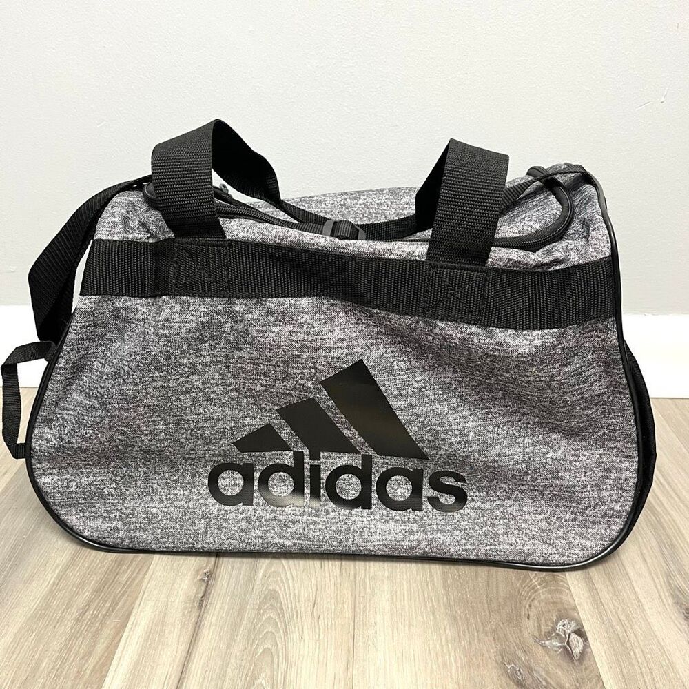Adidas Gray and Black Logo Athletic Duffel‎ Gym Bag